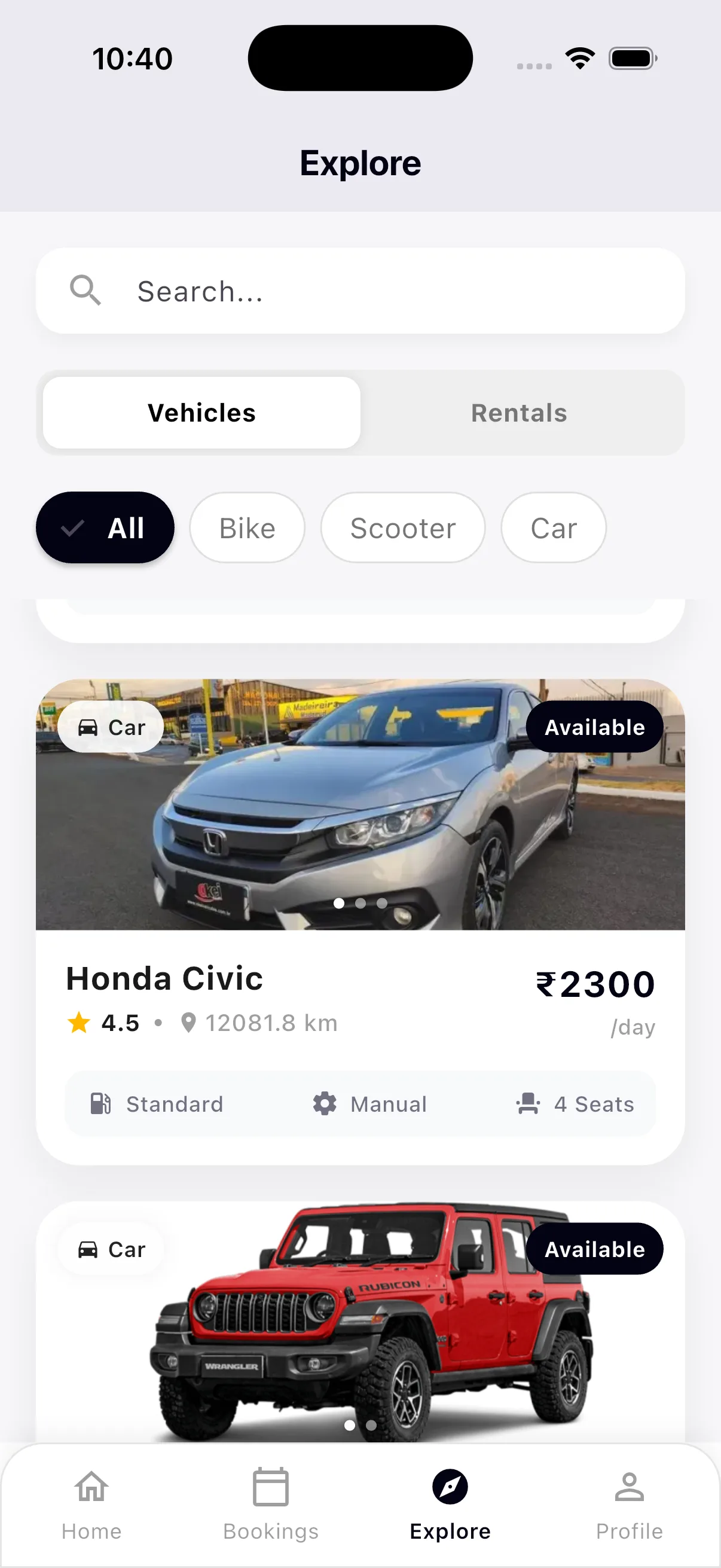 Revo App Home Screen